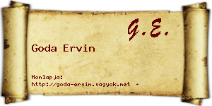 Goda Ervin névjegykártya